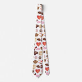 Cute Chic Kleurrijke Chocolade Snoep Hart Patroon Stropdas (Voorkant)