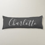 Cute Chic Minimalist Calligraphy Name Black White Lichaamskussen<br><div class="desc">Cute Chic Minimalist Calligraphy Name Black and White Body Pillow</div>