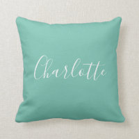 Cute Chic Minimalist Calligraphy Name Mint Blauwgr