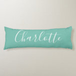 Cute Chic Minimalist Calligraphy Name Mint Blauwgr Lichaamskussen<br><div class="desc">Cute Chic Minimalist Calligraphy Name Mint Blauwgroen Body Pillow</div>