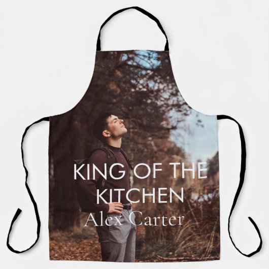 Cute Chic Modern King of the Kitchen Photo, naam Schort (Voorkant)