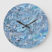 Cute Chic Paars Blue Faux Zee Shell Pattern Grote Klok (Voorkant)