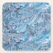 Cute Chic Paars Blue Faux Zee Shell Pattern Kartonnen Onderzetters (Voorkant)