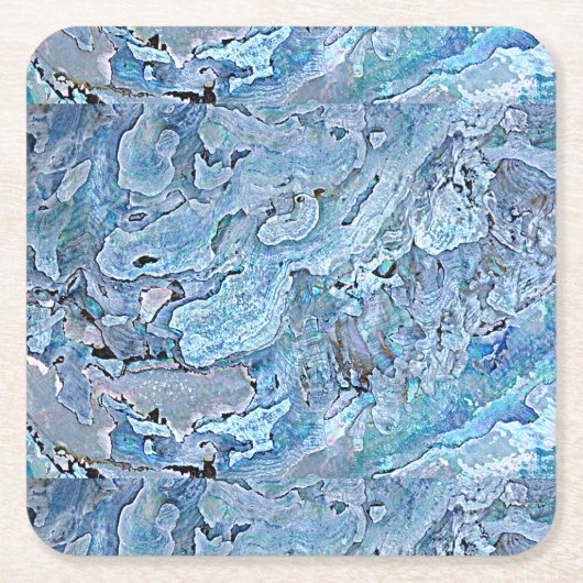 Cute Chic Paars Blue Faux Zee Shell Pattern Kartonnen Onderzetters (Voorkant)