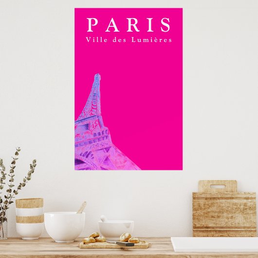 Cute Chic Paris Eiffel Tower Quote Poster (Keuken)