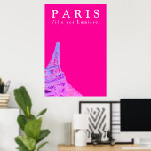 Cute Chic Paris Eiffel Tower Quote Poster (Thuiskantoor)