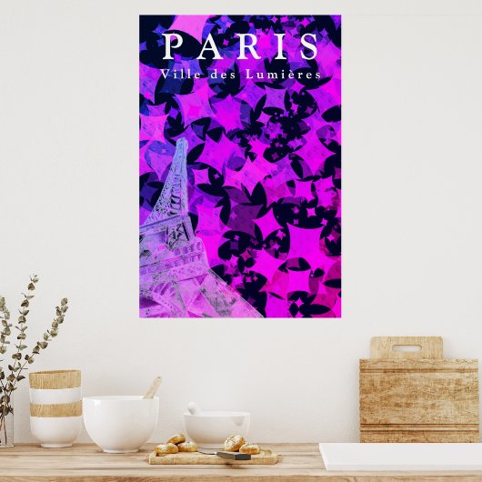 Cute Chic Paris Eiffel Tower Quote Poster (Keuken)