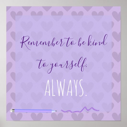Cute Chic Pastel Lavender Motivatie Poster (Voorkant)