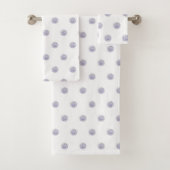 Cute Chic Pattern Flower Lavender Polka Dot Bad Handdoek (Insitu)