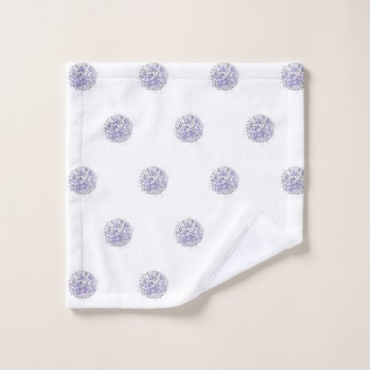 Cute Chic Pattern Flower Lavender Polka Dot Bad Handdoek (Wasdoekje)