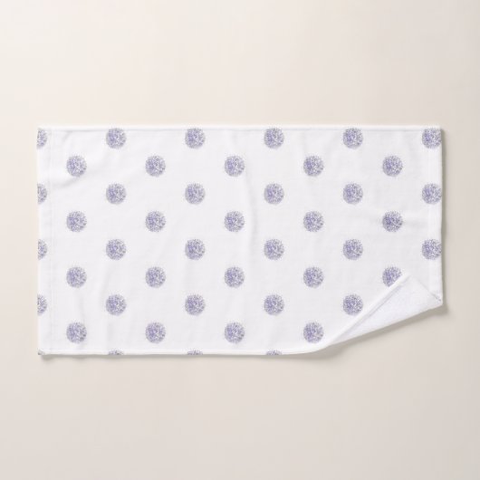 Cute Chic Pattern Flower Lavender Polka Dot Bad Handdoek (Handdoek)
