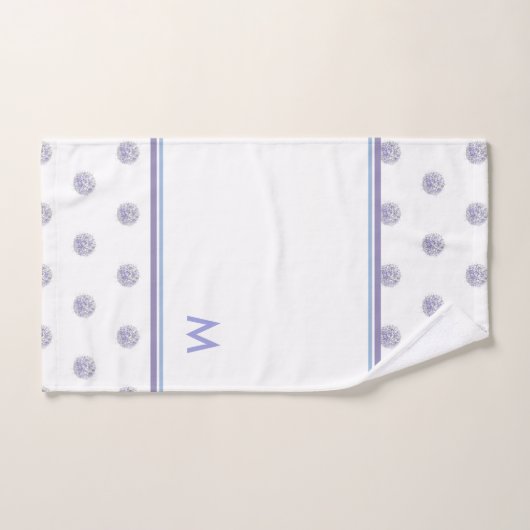 Cute Chic Pattern Flower Lavender Polka Dot Blue Bad Handdoek (Handdoek)