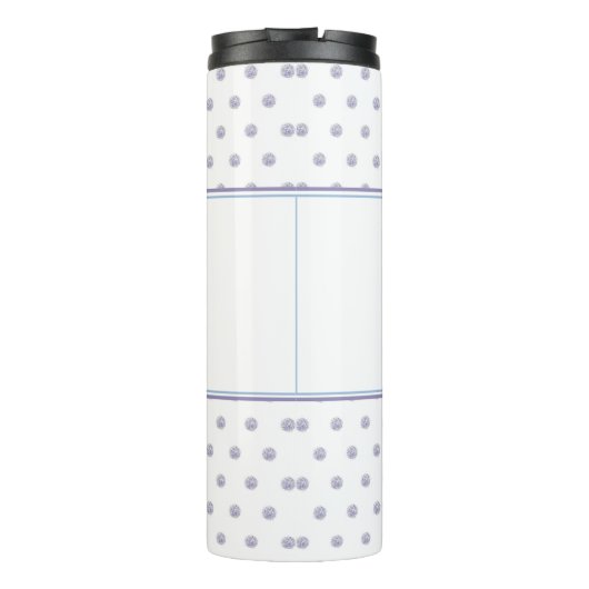Cute Chic Pattern Flower Lavender Polka Dot Blue Thermosbeker (Achterkant)