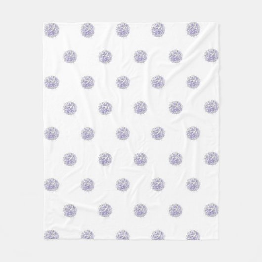 Cute Chic Pattern Flower Lavender Polka Dot Fleece Deken (Voorkant)