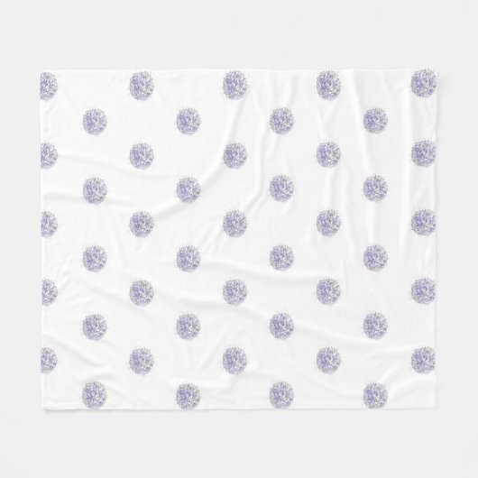 Cute Chic Pattern Flower Lavender Polka Dot Fleece Deken (Voorkant (Horizontaal))