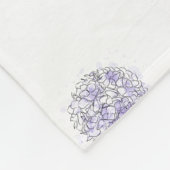 Cute Chic Pattern Flower Lavender Polka Dot Fleece Deken (Hoek)