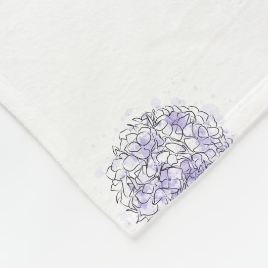 Cute Chic Pattern Flower Lavender Polka Dot Fleece Deken (Hoek)