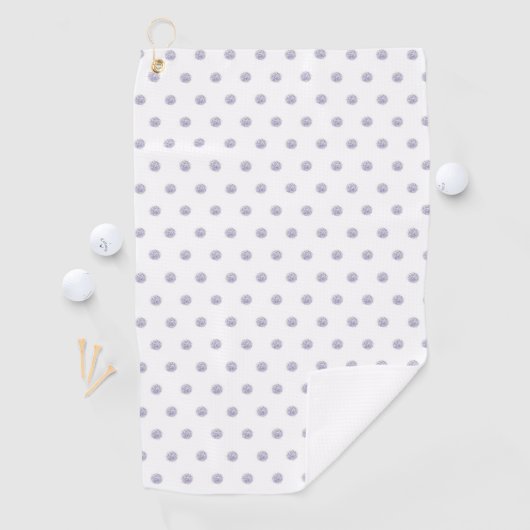 Cute Chic Pattern Flower Lavender Polka Dot Golfhanddoek (Insitu)