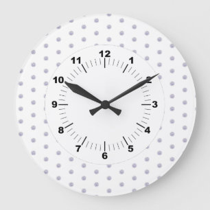 Cute Chic Pattern Flower Lavender Polka Dot Grote Klok