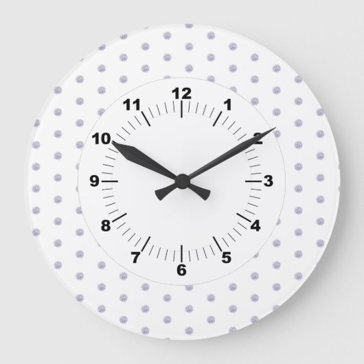 Cute Chic Pattern Flower Lavender Polka Dot Grote Klok (Voorkant)
