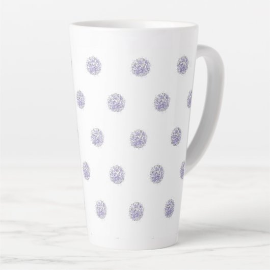 Cute Chic Pattern Flower Lavender Polka Dot Latte Mok (Rechterhoek)