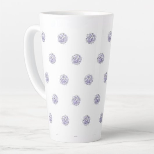 Cute Chic Pattern Flower Lavender Polka Dot Latte Mok (Linkerhoek)