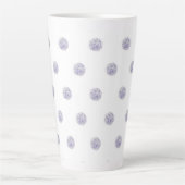 Cute Chic Pattern Flower Lavender Polka Dot Latte Mok (Voorkant)