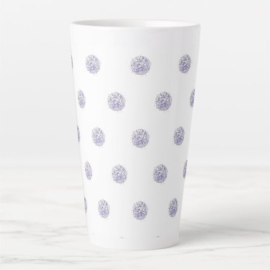Cute Chic Pattern Flower Lavender Polka Dot Latte Mok (Voorkant)