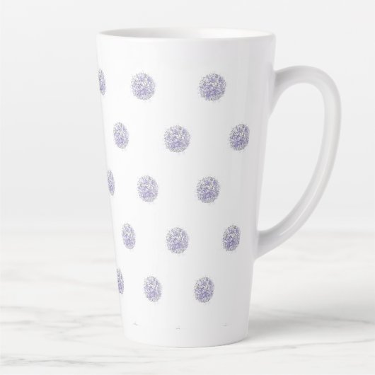 Cute Chic Pattern Flower Lavender Polka Dot Latte Mok (Rechts)