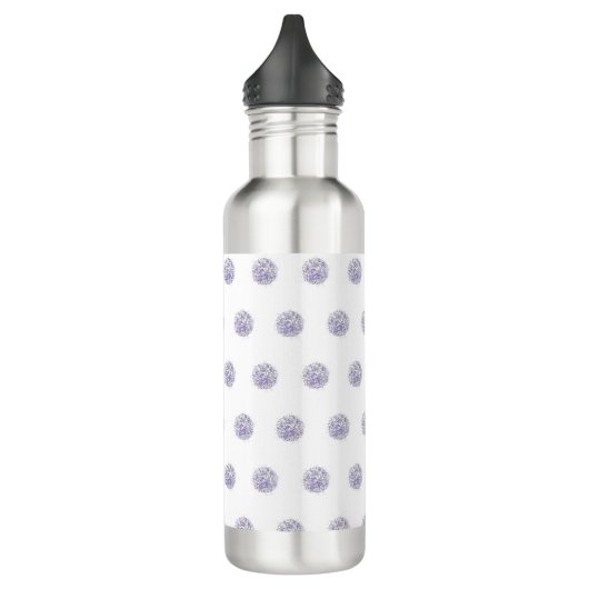 Cute Chic Pattern Flower Lavender Polka Dot Waterfles (Links)