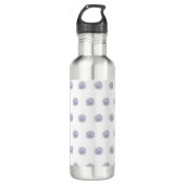 Cute Chic Pattern Flower Lavender Polka Dot Waterfles (Voorkant)