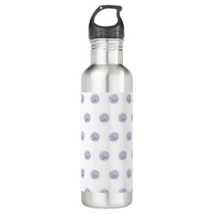 Cute Chic Pattern Flower Lavender Polka Dot Waterfles