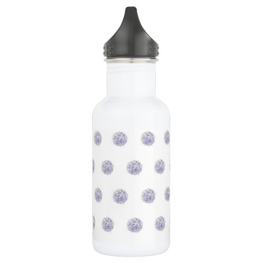 Cute Chic Pattern Flower Lavender Polka Dot Waterfles (Links)