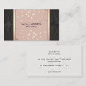 Cute Chic Pink en Black Gold Confetti Girly Visitekaartje (Voorkant / Achterkant)