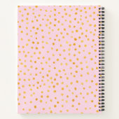 Cute Chic Pink Gold Polka Dot gepersonaliseerd Notitieboek (Achterkant)