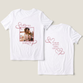 Cute Chic Pink Hearts Besties Photo Galentines Day Tri-Blend Shirt
