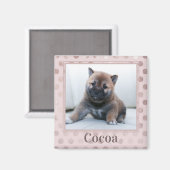 Cute Chic Pink Pet Foto Magneet (Voorkant / Achterkant)