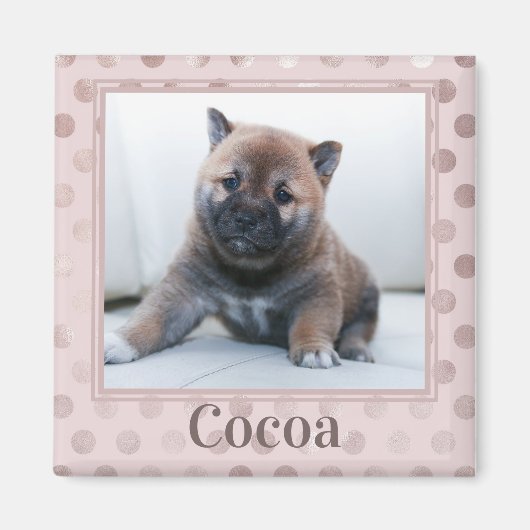 Cute Chic Pink Pet Foto Magneet (Voorkant)