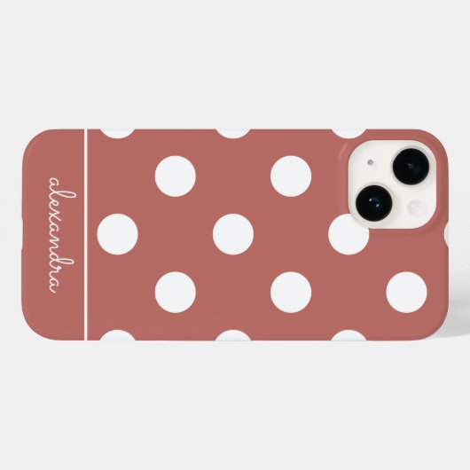 Cute Chic Pink Punt Pattern Persoonlijke naam Case-Mate iPhone Case (Achterkant (horizontaal))