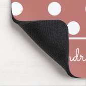 Cute Chic Pink Punt Pattern Persoonlijke naam Muismat (Hoek)