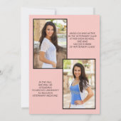 Cute Chic Roze Afstuderen 3 Foto Klas 2022 (Achterkant)