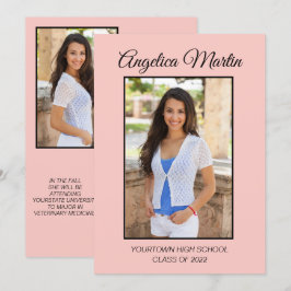 Cute Chic Roze Afstuderen 3 Foto Klas 2022