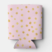 Cute Chic Roze Goud Stippen Persoonlijke Naam  Blikjeskoeler (Achterkant)