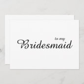 Cute Chic Voor Mijn Bruidsmeisje Trouw Bedankt Kaa (Voorkant / Achterkant)