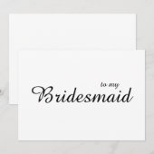 Cute Chic Voor Mijn Bruidsmeisje Trouw Dank Je Kaa Bedankkaart (Voorkant / Achterkant)