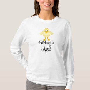Cute Chick April Vervaldatum Moederschap T-shirt
