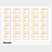 Cute Chick babyshower bedankje Vierkante Sticker (Vel)