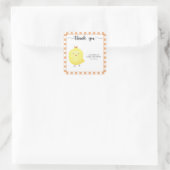 Cute Chick babyshower bedankje Vierkante Sticker (Tas)