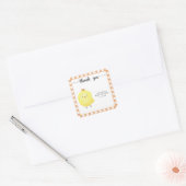 Cute Chick babyshower bedankje Vierkante Sticker (Envelop)