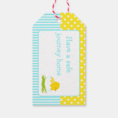 Cute Chick Blue Boy Bedankt Label Cadeaulabel (Achterkant)
